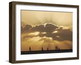 Sunset Sail, Honolulu, Hawaii-Marco Garcia-Framed Photographic Print