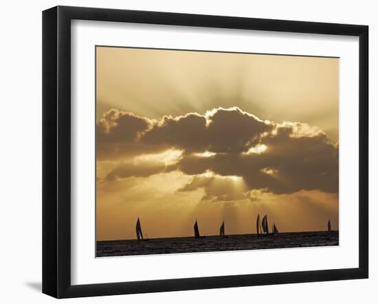 Sunset Sail, Honolulu, Hawaii-Marco Garcia-Framed Photographic Print