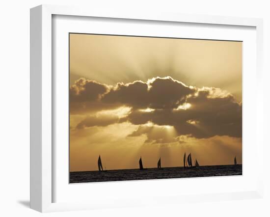 Sunset Sail, Honolulu, Hawaii-Marco Garcia-Framed Photographic Print