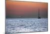 Sunset Sailboat Aegean Sea Santorini Greece-null-Mounted Poster