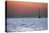 Sunset Sailboat Aegean Sea Santorini Greece-null-Stretched Canvas