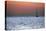 Sunset Sailboat Aegean Sea Santorini Greece-null-Stretched Canvas