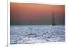 Sunset Sailboat Aegean Sea Santorini Greece-null-Framed Photo