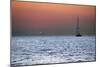 Sunset Sailboat Aegean Sea Santorini Greece-null-Mounted Photo