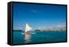 Sunset Sailing at Beautiful Bora Bora Lagoon-BlueOrange Studio-Framed Stretched Canvas