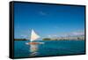 Sunset Sailing at Beautiful Bora Bora Lagoon-BlueOrange Studio-Framed Stretched Canvas
