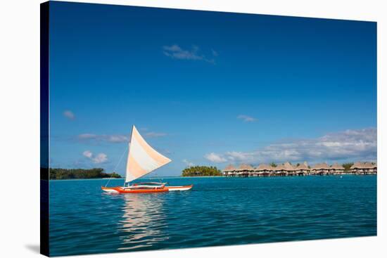 Sunset Sailing at Beautiful Bora Bora Lagoon-BlueOrange Studio-Stretched Canvas