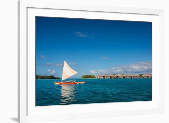 Sunset Sailing at Beautiful Bora Bora Lagoon-BlueOrange Studio-Framed Photographic Print