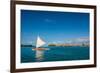 Sunset Sailing at Beautiful Bora Bora Lagoon-BlueOrange Studio-Framed Photographic Print