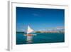 Sunset Sailing at Beautiful Bora Bora Lagoon-BlueOrange Studio-Framed Photographic Print