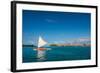 Sunset Sailing at Beautiful Bora Bora Lagoon-BlueOrange Studio-Framed Photographic Print