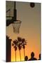 Sunset scenes, Venice Beach, Southern California, USA. Outdoor basketball court-Stuart Westmorland-Mounted Premium Photographic Print