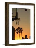 Sunset scenes, Venice Beach, Southern California, USA. Outdoor basketball court-Stuart Westmorland-Framed Photographic Print