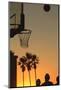 Sunset scenes, Venice Beach, Southern California, USA. Outdoor basketball court-Stuart Westmorland-Mounted Photographic Print