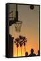 Sunset scenes, Venice Beach, Southern California, USA. Outdoor basketball court-Stuart Westmorland-Framed Stretched Canvas