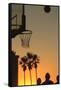 Sunset scenes, Venice Beach, Southern California, USA. Outdoor basketball court-Stuart Westmorland-Framed Stretched Canvas