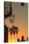 Sunset scenes, Venice Beach, Southern California, USA. Outdoor basketball court-Stuart Westmorland-Stretched Canvas