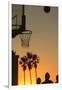 Sunset scenes, Venice Beach, Southern California, USA. Outdoor basketball court-Stuart Westmorland-Framed Premium Photographic Print