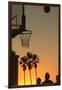 Sunset scenes, Venice Beach, Southern California, USA. Outdoor basketball court-Stuart Westmorland-Framed Premium Photographic Print