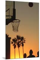 Sunset scenes, Venice Beach, Southern California, USA. Outdoor basketball court-Stuart Westmorland-Mounted Premium Photographic Print