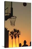 Sunset scenes, Venice Beach, Southern California, USA. Outdoor basketball court-Stuart Westmorland-Stretched Canvas