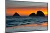 Sunset, Sea Stacks, Oceanside, Oregon, USA-Michel Hersen-Mounted Photographic Print