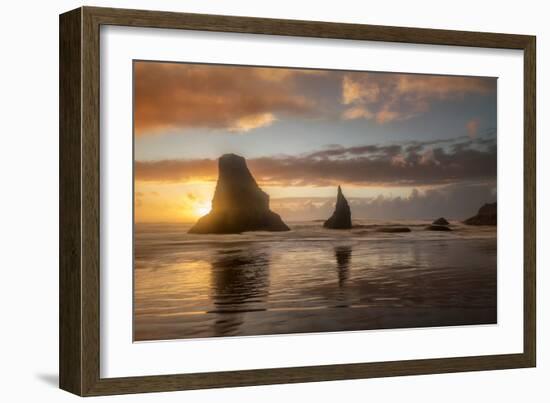 Sunset Sea Stacks-Danny Head-Framed Photographic Print