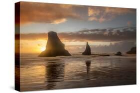 Sunset Sea Stacks-Danny Head-Stretched Canvas