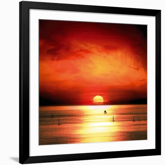 Sunset Sea-Jurek Nems-Framed Art Print