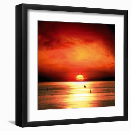 Sunset Sea-Jurek Nems-Framed Art Print