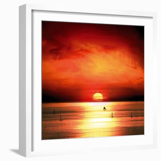 Sunset Sea-Jurek Nems-Framed Art Print