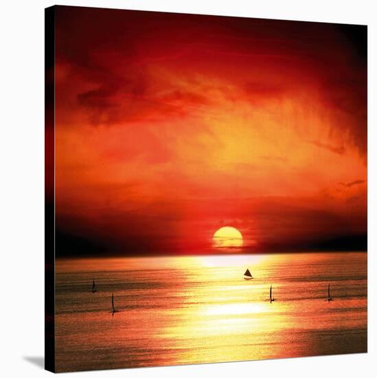 Sunset Sea-Jurek Nems-Stretched Canvas