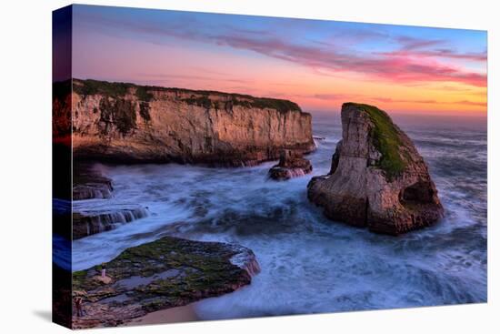 Sunset Seascape, Shark Fin Cove, Davenport, Santa Cruz, Pacific Ocean-Vincent James-Stretched Canvas