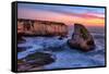 Sunset Seascape, Shark Fin Cove, Davenport, Santa Cruz, Pacific Ocean-Vincent James-Framed Stretched Canvas