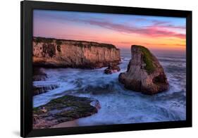 Sunset Seascape, Shark Fin Cove, Davenport, Santa Cruz, Pacific Ocean-Vincent James-Framed Photographic Print
