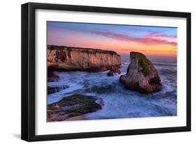 Sunset Seascape, Shark Fin Cove, Davenport, Santa Cruz, Pacific Ocean-Vincent James-Framed Photographic Print