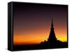 Sunset Sillouhette of Buddhist Temple, Thailand-Merrill Images-Framed Stretched Canvas