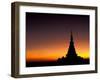 Sunset Sillouhette of Buddhist Temple, Thailand-Merrill Images-Framed Photographic Print