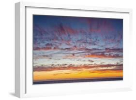 Sunset sky, ocean, Heceta Beach, Oregon Coast, Oregon, USA.-Michel Hersen-Framed Photographic Print