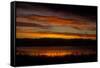 Sunset sky over waters of Eagle Creek Reservoir, Ragle Creek Park, Indianapolis, Indiana, USA-Anna Miller-Framed Stretched Canvas