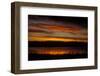 Sunset sky over waters of Eagle Creek Reservoir, Ragle Creek Park, Indianapolis, Indiana, USA-Anna Miller-Framed Photographic Print