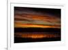 Sunset sky over waters of Eagle Creek Reservoir, Ragle Creek Park, Indianapolis, Indiana, USA-Anna Miller-Framed Photographic Print