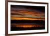 Sunset sky over waters of Eagle Creek Reservoir, Ragle Creek Park, Indianapolis, Indiana, USA-Anna Miller-Framed Photographic Print