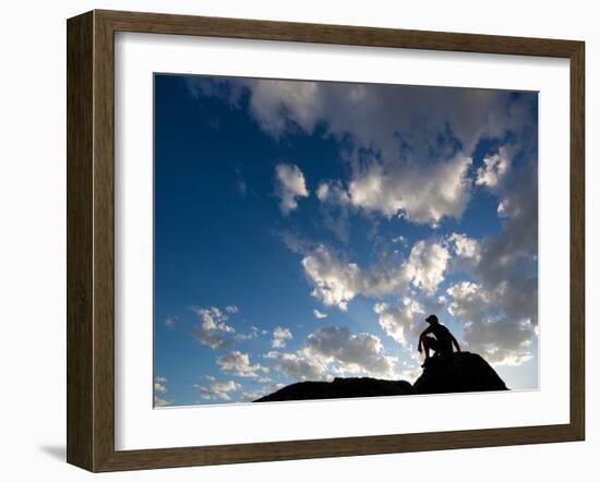 Sunset Sky Silhouette Man-Kevin Lange-Framed Photographic Print