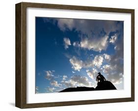 Sunset Sky Silhouette Man-Kevin Lange-Framed Photographic Print