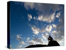 Sunset Sky Silhouette Man-Kevin Lange-Stretched Canvas