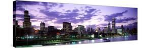 Sunset, Sky, Skyline, Twilight, Downtown, City Scene, Loop, Chicago, Illinois, USA-null-Stretched Canvas