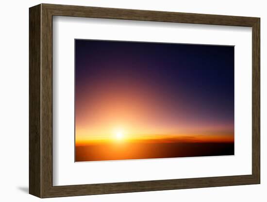 Sunset Sky Stratosphere Background, Pictured from Plane.-logoboom-Framed Photographic Print