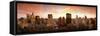 Sunset Skyline Chicago Il, USA-null-Framed Stretched Canvas