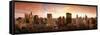 Sunset Skyline Chicago Il, USA-null-Framed Stretched Canvas